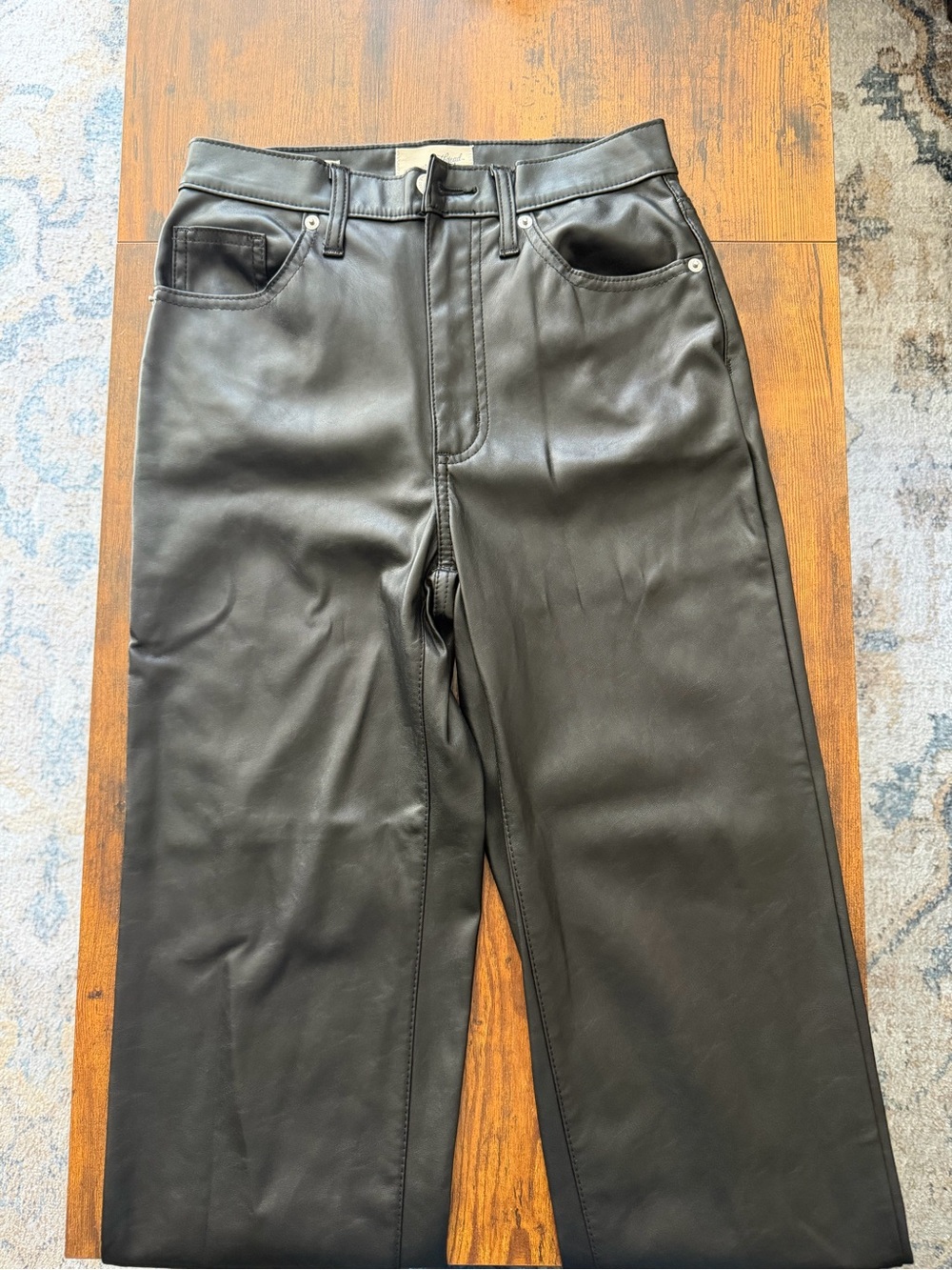 Universal Thread Women’s Black Faux Leather Straight Jeans